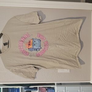 Gildan Light Tan Unisex T-Shirt with Emotional Dumpster Fire Design